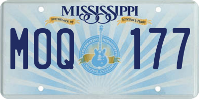 MS license plate MOQ177