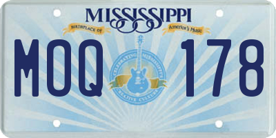 MS license plate MOQ178