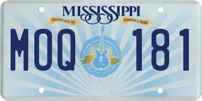 MS license plate MOQ181
