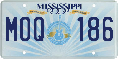 MS license plate MOQ186