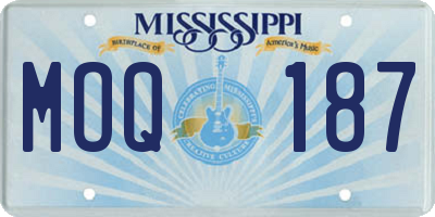 MS license plate MOQ187