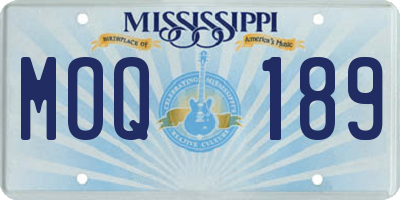 MS license plate MOQ189