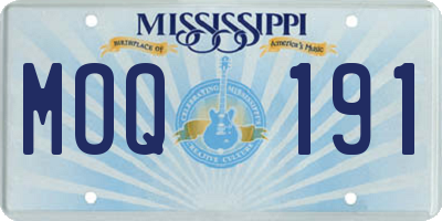 MS license plate MOQ191