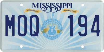 MS license plate MOQ194