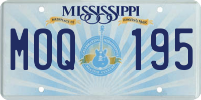 MS license plate MOQ195