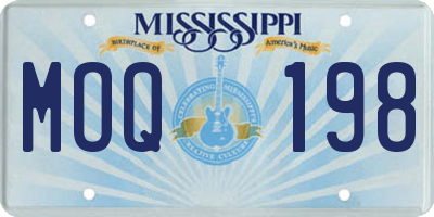 MS license plate MOQ198