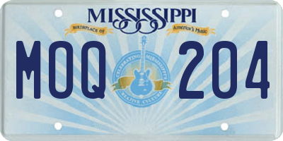 MS license plate MOQ204