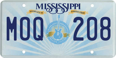 MS license plate MOQ208