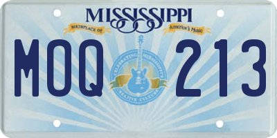 MS license plate MOQ213
