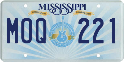MS license plate MOQ221