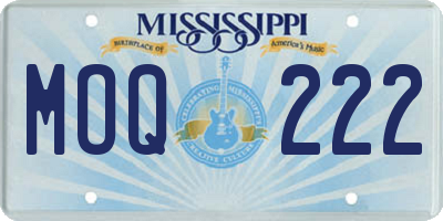 MS license plate MOQ222