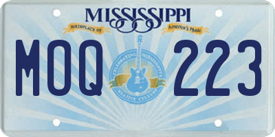 MS license plate MOQ223