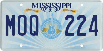 MS license plate MOQ224