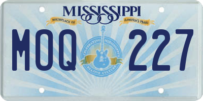 MS license plate MOQ227