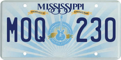 MS license plate MOQ230