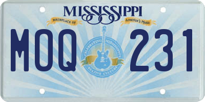 MS license plate MOQ231