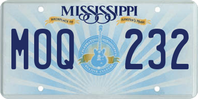 MS license plate MOQ232