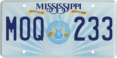 MS license plate MOQ233
