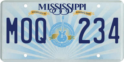 MS license plate MOQ234