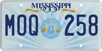 MS license plate MOQ258