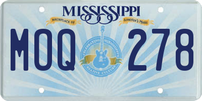 MS license plate MOQ278