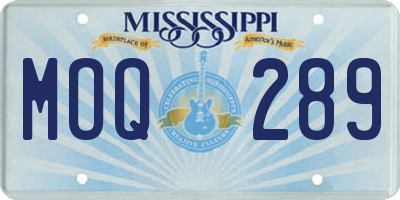 MS license plate MOQ289