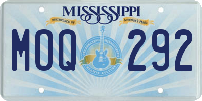 MS license plate MOQ292
