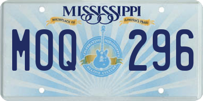 MS license plate MOQ296