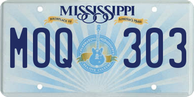 MS license plate MOQ303
