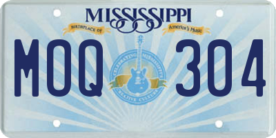 MS license plate MOQ304