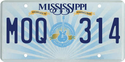MS license plate MOQ314