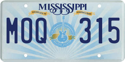 MS license plate MOQ315