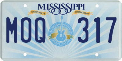 MS license plate MOQ317