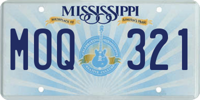 MS license plate MOQ321
