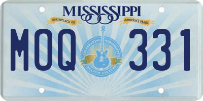 MS license plate MOQ331