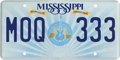 MS license plate MOQ333