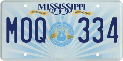 MS license plate MOQ334