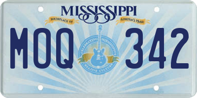 MS license plate MOQ342