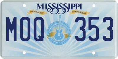 MS license plate MOQ353