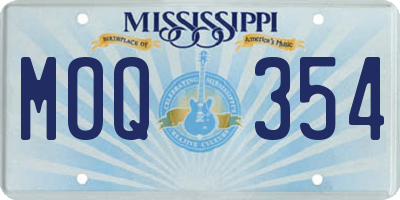 MS license plate MOQ354