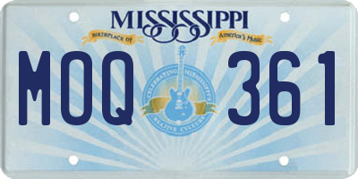 MS license plate MOQ361