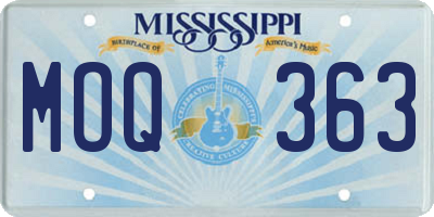 MS license plate MOQ363
