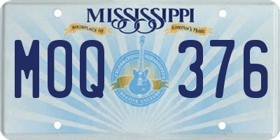 MS license plate MOQ376