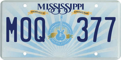 MS license plate MOQ377