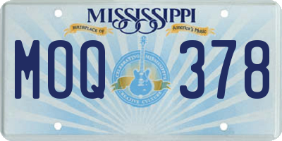 MS license plate MOQ378