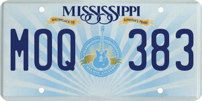 MS license plate MOQ383