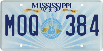 MS license plate MOQ384
