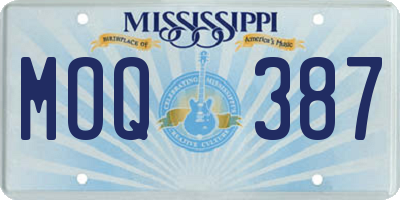 MS license plate MOQ387