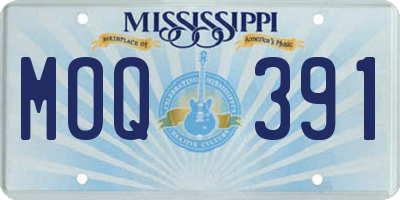 MS license plate MOQ391
