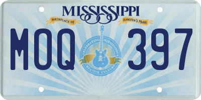 MS license plate MOQ397